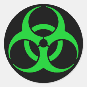 Sticker Rond Symbole de biodanger vert