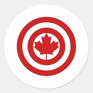 Sticker Rond Symbole de bouclier de capitaine Canada