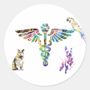 Sticker Rond Symbole de clinique vétérinaire
