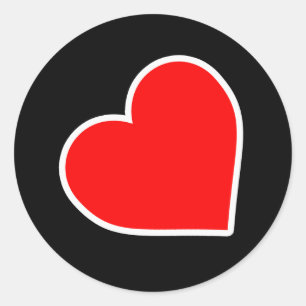 STICKER ROND SYMBOLE DE CŒUR EN CUIR 3D