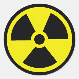 Sticker Rond Symbole de danger de radiation