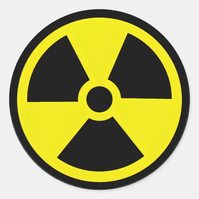 Sticker Rond Symbole de danger de radiation (Devant)
