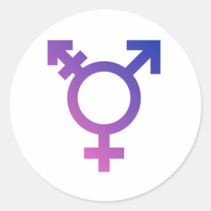 Sticker Rond Symbole de fierté trans