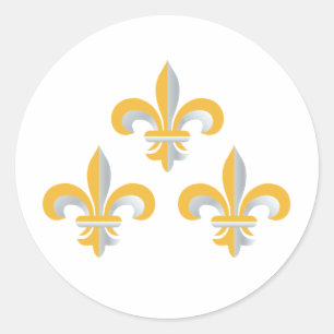 Sticker Rond Symbole de Fleur de Lis