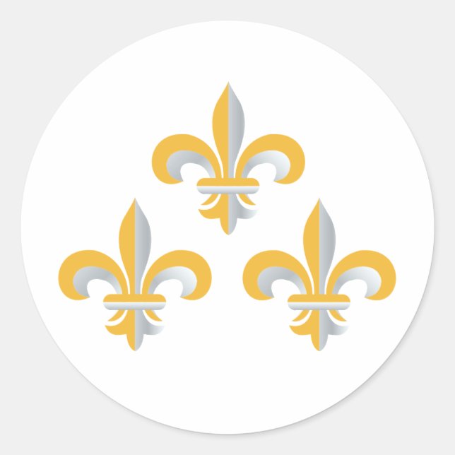 Sticker Rond Symbole de Fleur de Lis (Devant)