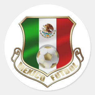 Sticker Rond Symbole de football Football Mexicano Bouclier