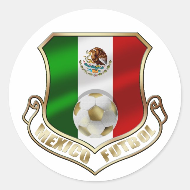 Sticker Rond Symbole de football Football Mexicano Bouclier (Devant)