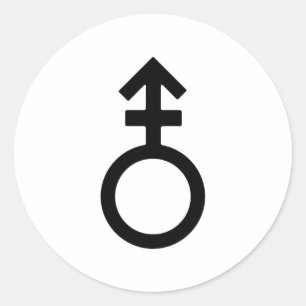 Sticker Rond Symbole de genre Androgyne