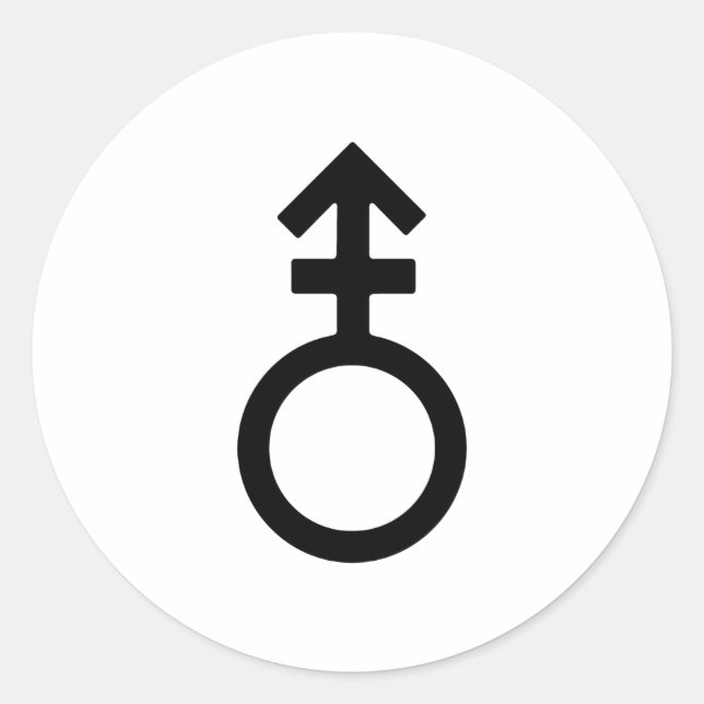 Sticker Rond Symbole de genre androgyne (Devant)