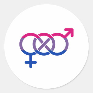 Sticker Rond Symbole de genre bisexuel