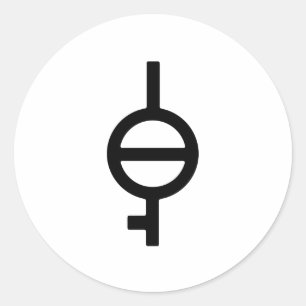Sticker Rond Symbole de genre Demiagender Demigirl