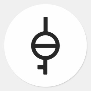 Sticker Rond Symbole de genre Demiagender Demigirl