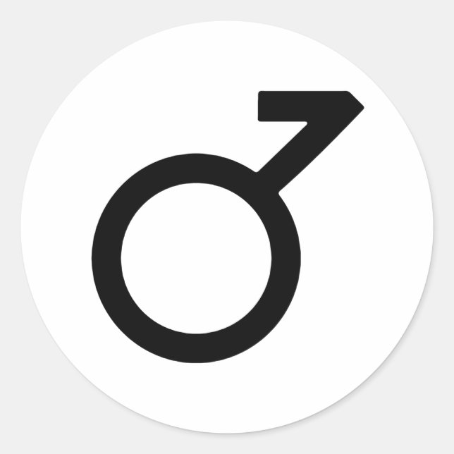 Sticker Rond Symbole de genre demigarçon (Devant)