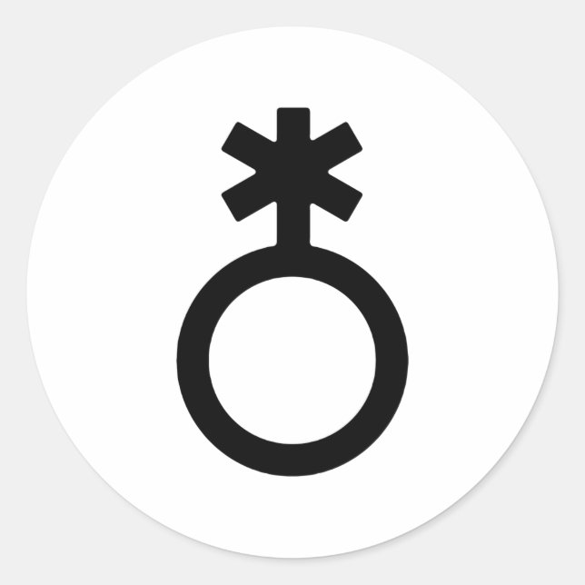 Sticker Rond Symbole de genre non binaire (Devant)