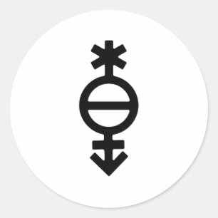 Sticker Rond Symbole de genre pangender