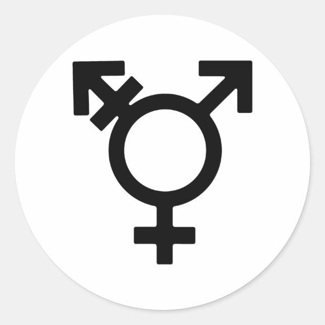 Sticker Rond Symbole de genre transgenre (Devant)