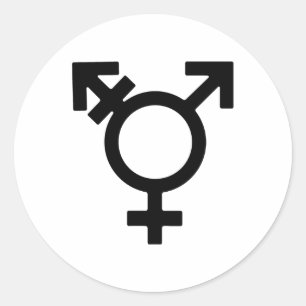 Sticker Rond Symbole de genre transgenre