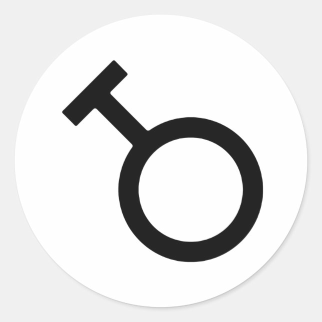 Sticker Rond Symbole de genre Travesti (Devant)