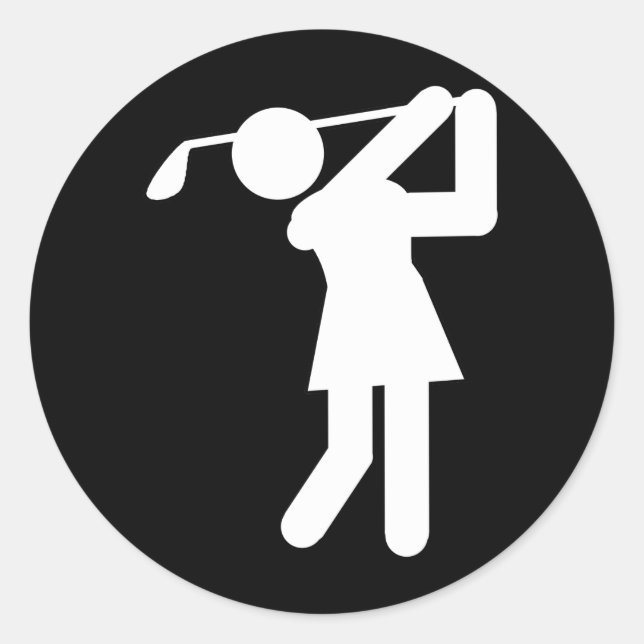 Sticker Rond Symbole de golf féminin - Femme (Devant)
