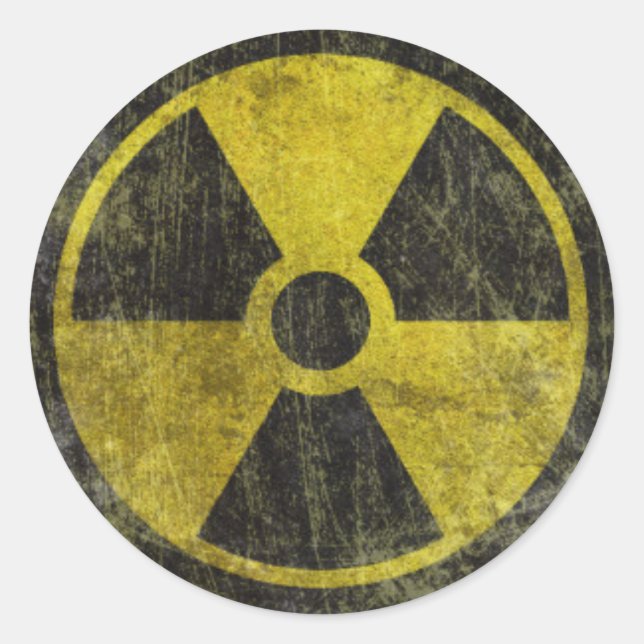 Sticker Rond Symbole de gravité radioactif (Devant)