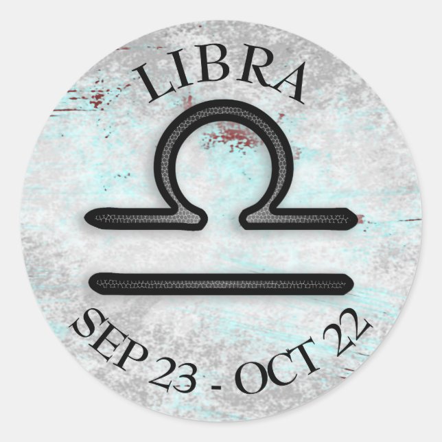 Sticker Rond Symbole de la bibliothèque des signes Horoscope (Devant)