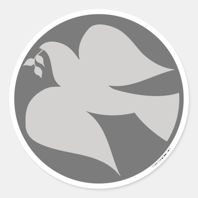 Sticker Rond Symbole de la colombe de la paix (Devant)