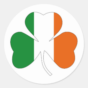 Sticker Rond symbole de la feuille irlandaise drapeau symbole d
