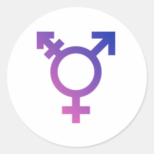Sticker Rond Symbole de la fierté trans