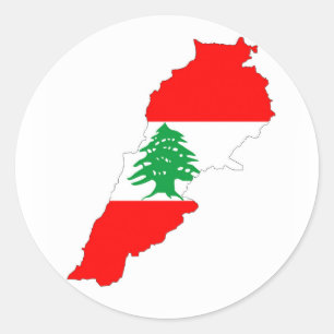 Sticker Rond symbole de la forme du drapeau du pays du liban