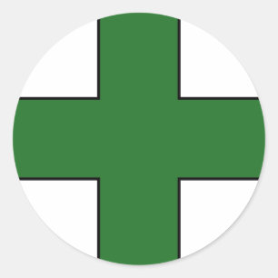 Sticker Rond Symbole de la Garde Médicale de sauvetage Croix Mé