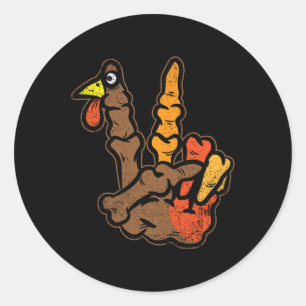 Sticker Rond SYMBOLE DE LA MAIN DE Squelette Turquie Jour de l'