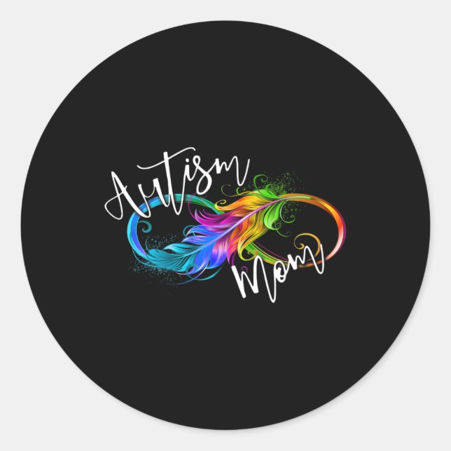Sticker Rond Symbole de la neurodiversité Rainbow Infinity Auti (Devant)
