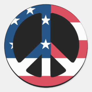 STICKER ROND SYMBOLE DE LA PAIX AMÉRICAIN