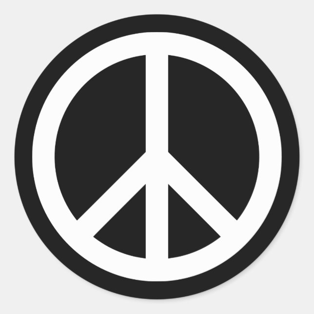 Sticker Rond Symbole de la paix blanc (Devant)