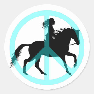 Sticker Rond symbole de la paix cool cavalier