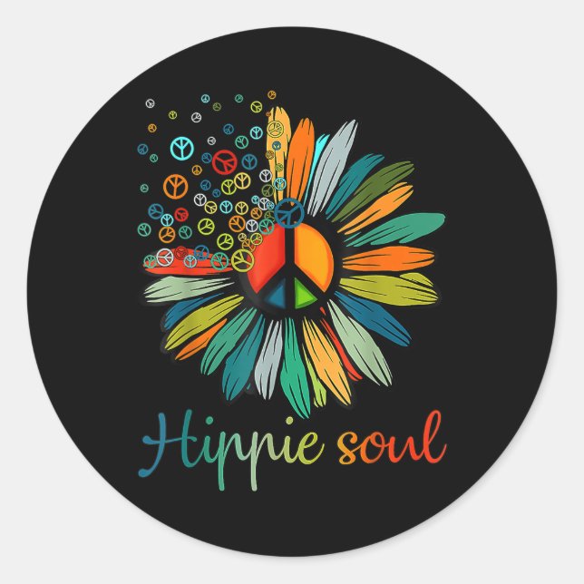 Sticker Rond SYMBOLE DE LA PAIX DE Daisy Hippie Soul AMATEURS D (Devant)