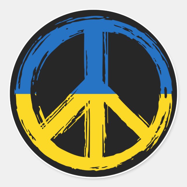 Sticker Rond SYMBOLE DE LA PAIX DE L'Ukraine (Devant)