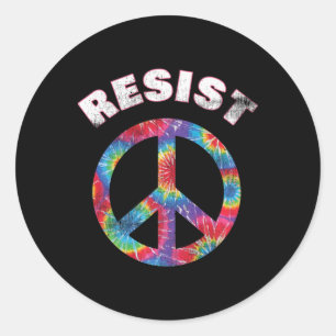 STICKER ROND SYMBOLE DE LA PAIX RÉSISTE À UNE MANIFESTATION PAC