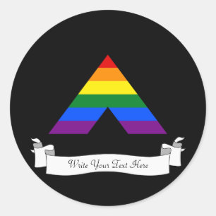Sticker Rond Symbole de la pyramide de l'alliage droit LGBT