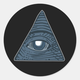 Sticker Rond Symbole de la pyramide des yeux Illuminati