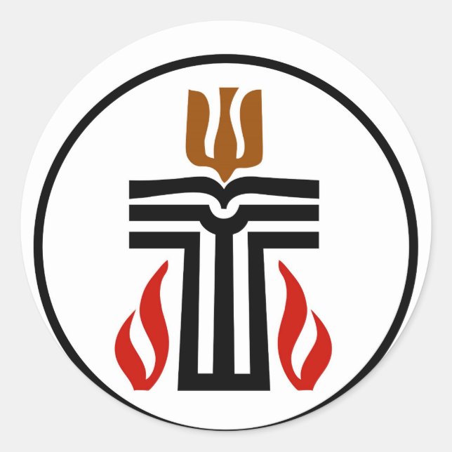Sticker Rond Symbole de la religion presbytérienne (Devant)
