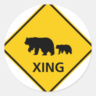Sticker Rond SYMBOLE DE LA ROUTE DU PARCOURS DE L'Ours