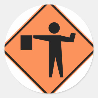 Sticker Rond Symbole de la route Flagman