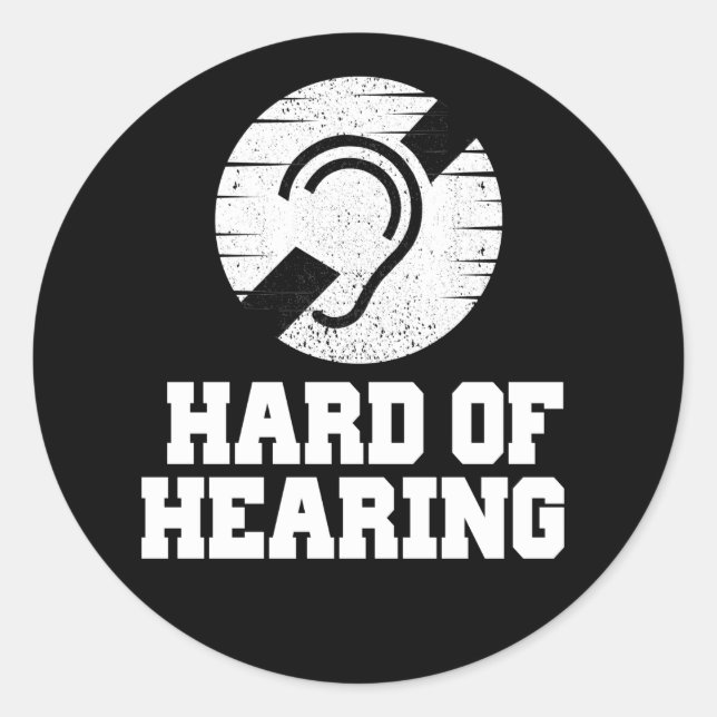 Sticker Rond Symbole de la surdité et de la malentendante (Devant)