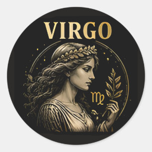 Sticker Rond Symbole de la Vierge Moderne Cadeau d'anniversaire