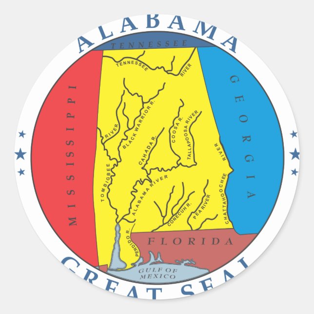 Sticker Rond Symbole de l'Alabama (Devant)
