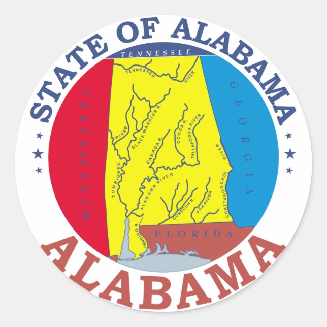 Sticker Rond Symbole de l'Alabama (Devant)