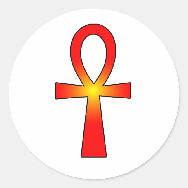Sticker Rond Symbole de l'Ankh : (Devant)