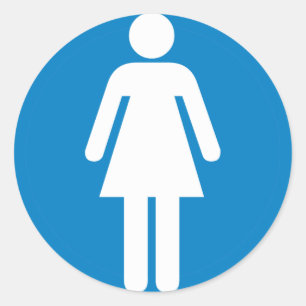 Sticker Rond Symbole de l'autoroute des toilettes pour femmes