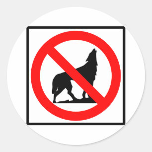 Sticker Rond Symbole de l'autoroute No Wolves